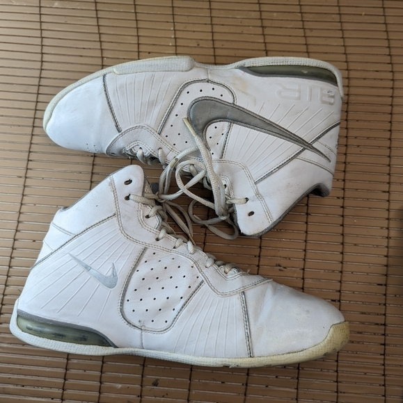 Nike Air Max Full Court Mens Basketball Shoes White/Metallic Silver 417792-103 S - Picture 6 of 9